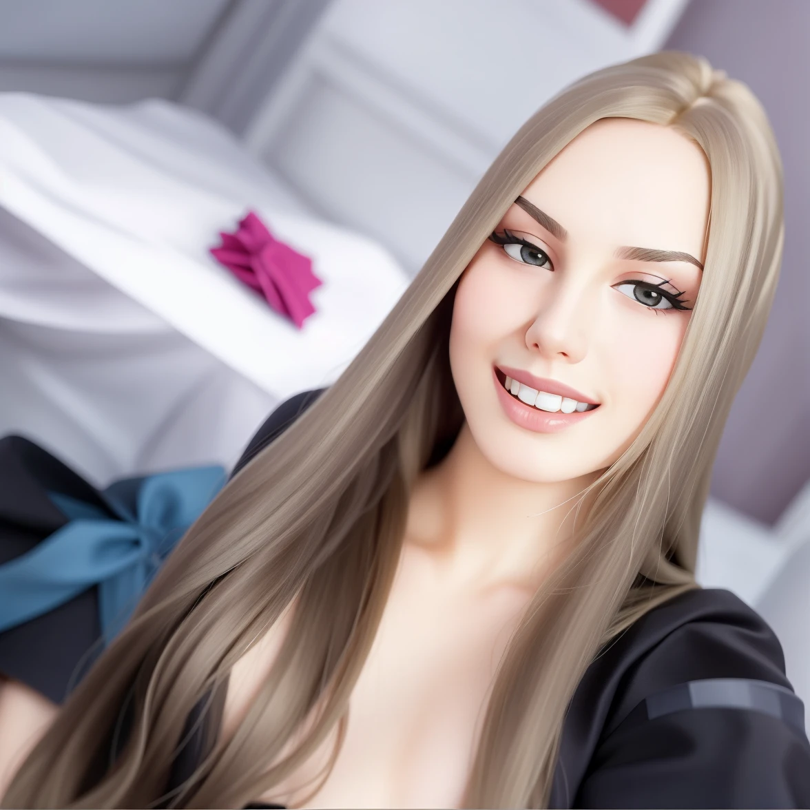 there is a woman with long hair and a tie on, moleksandra shchaslyva, julia gorokhova, angelina stroganova, alina ivanchenko, anastasia ovchinnikova, viktoria gavrilenko, sofia emelenko, Aleksandra Waliszewska, full - face close - up portrait, maria panfilova