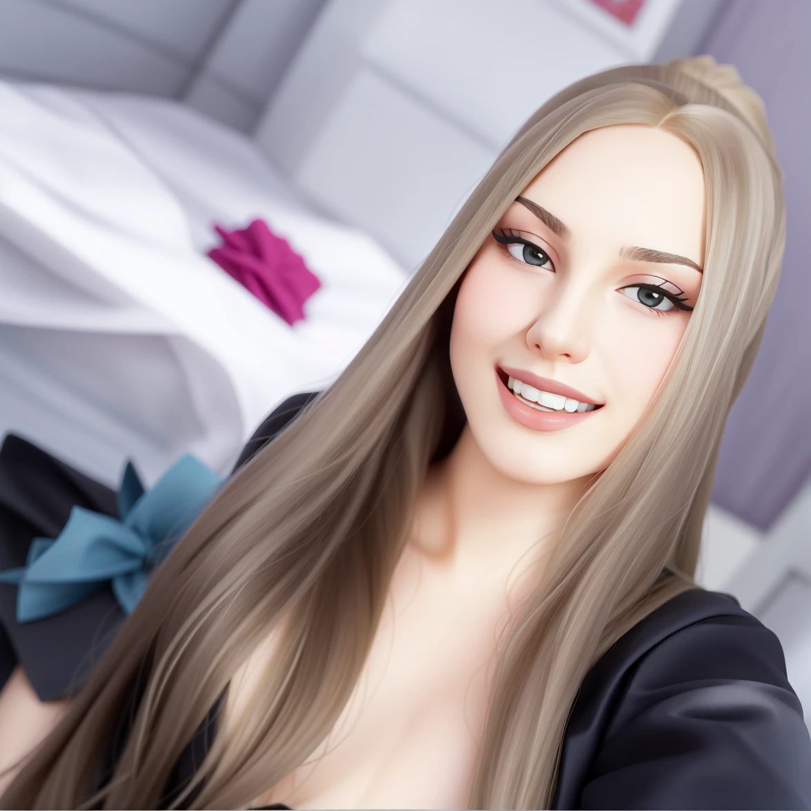 there is a woman with long hair and a tie on, moleksandra shchaslyva, julia gorokhova, angelina stroganova, alina ivanchenko, anastasia ovchinnikova, viktoria gavrilenko, sofia emelenko, Aleksandra Waliszewska, full - face close - up portrait, maria panfilova