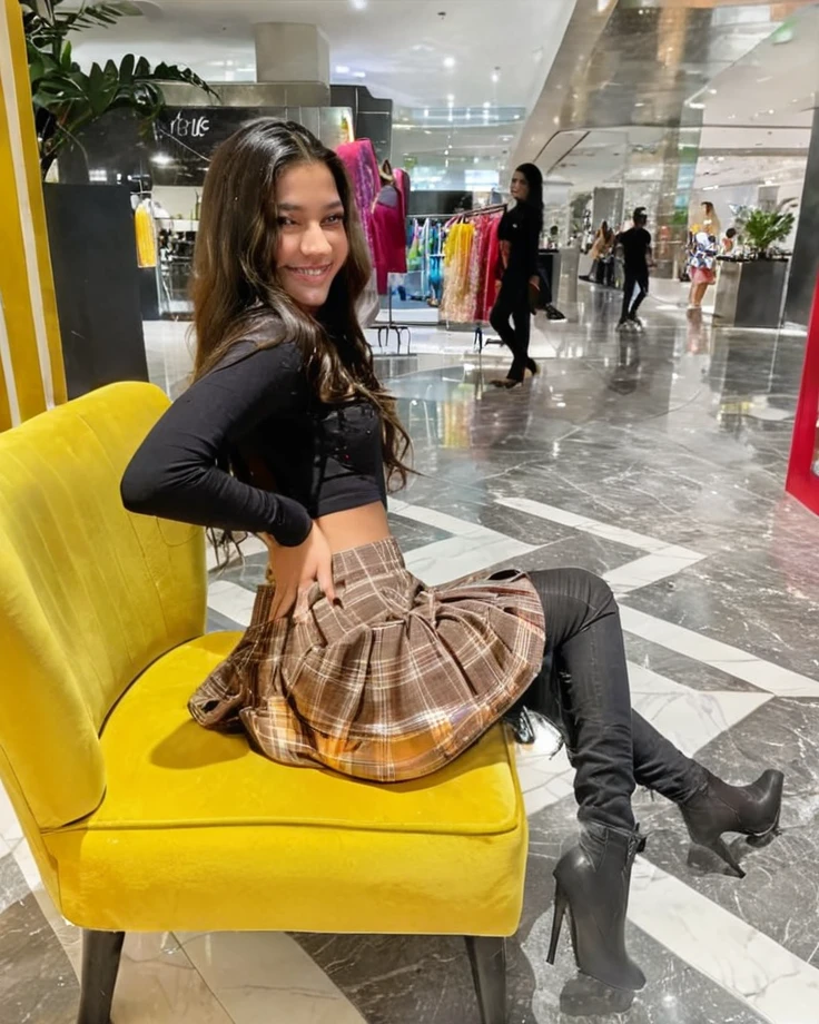 beautiful woman, Colombian, 18 year old young man, (long wavy hair), ((dark brown hair)), ((smile on his face)).