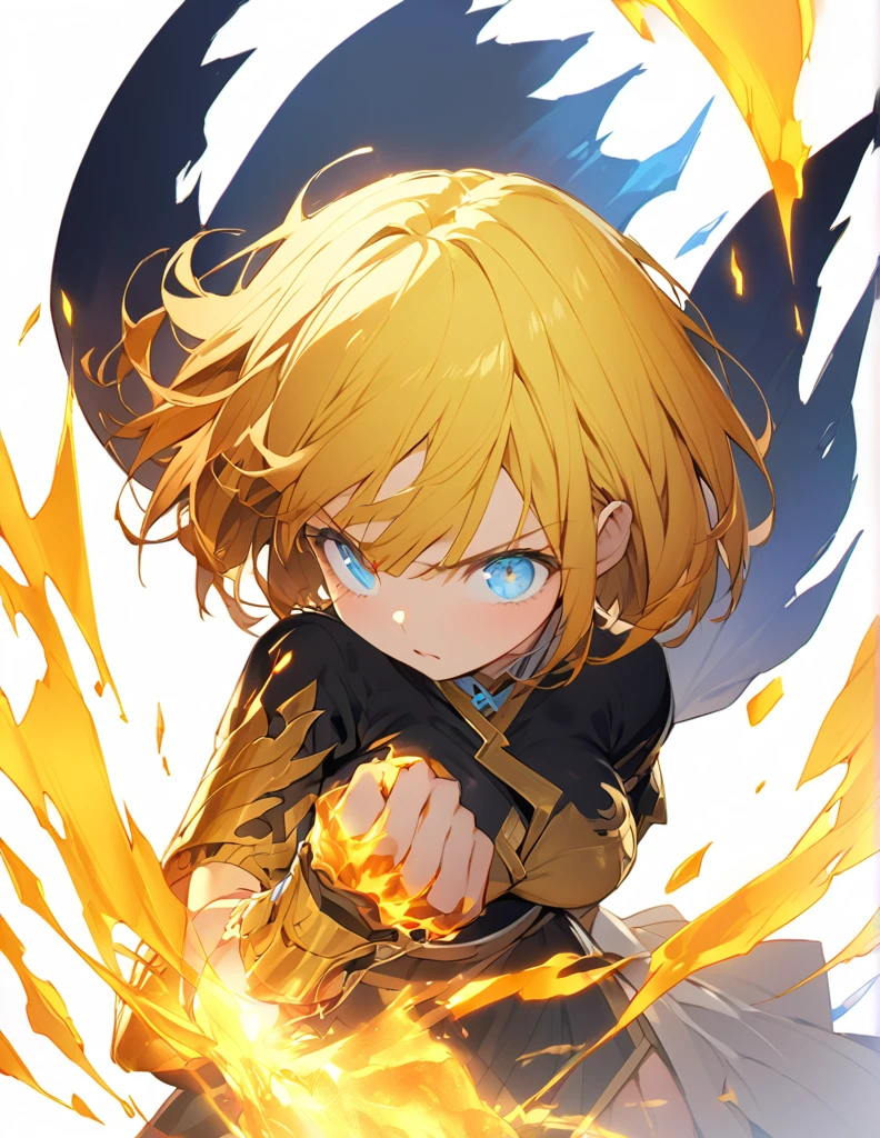 傑作
A girl fighting with golden flames (Short Bob Hair:1.4),(blue eyes)glowing flame big tits golden flame on fist