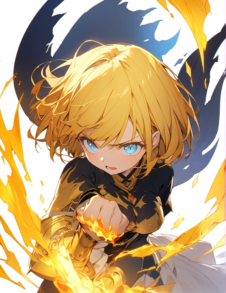 傑作
A girl fighting with golden flames (Short Bob Hair:1.4),(blue eyes)glowing flame big tits golden flame on fist
