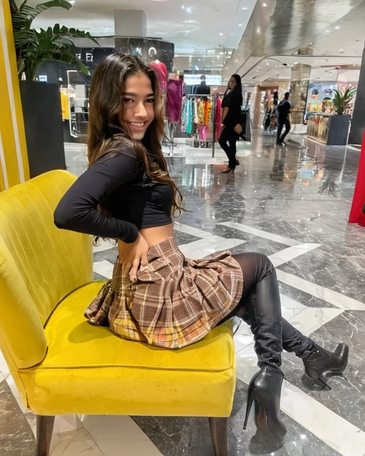 beautiful woman, Colombian, 18 year old young man, (long wavy hair), ((dark brown hair)), ((smile on his face)).
