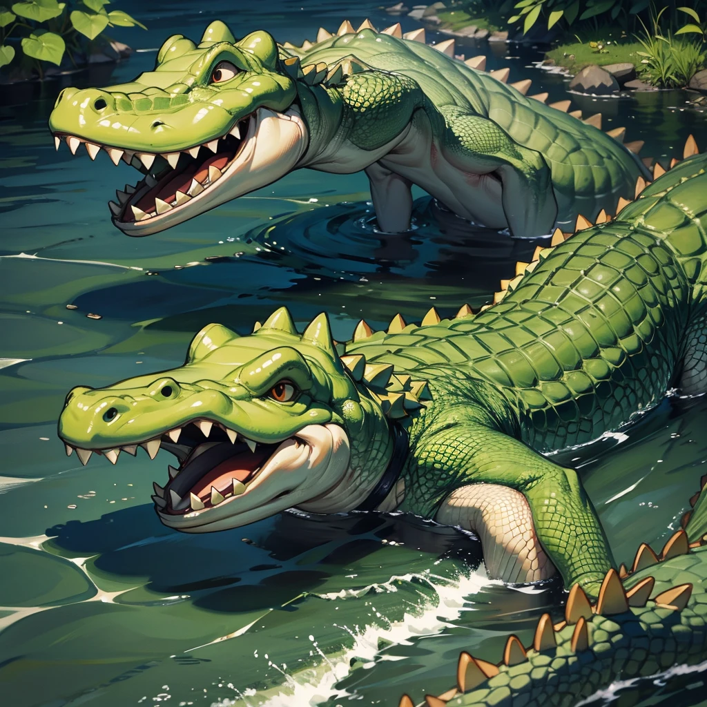 crocodile in the river