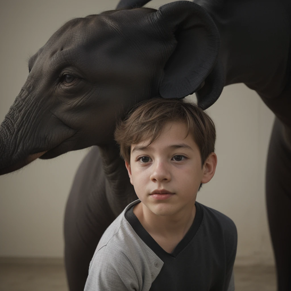 Boy with black phant