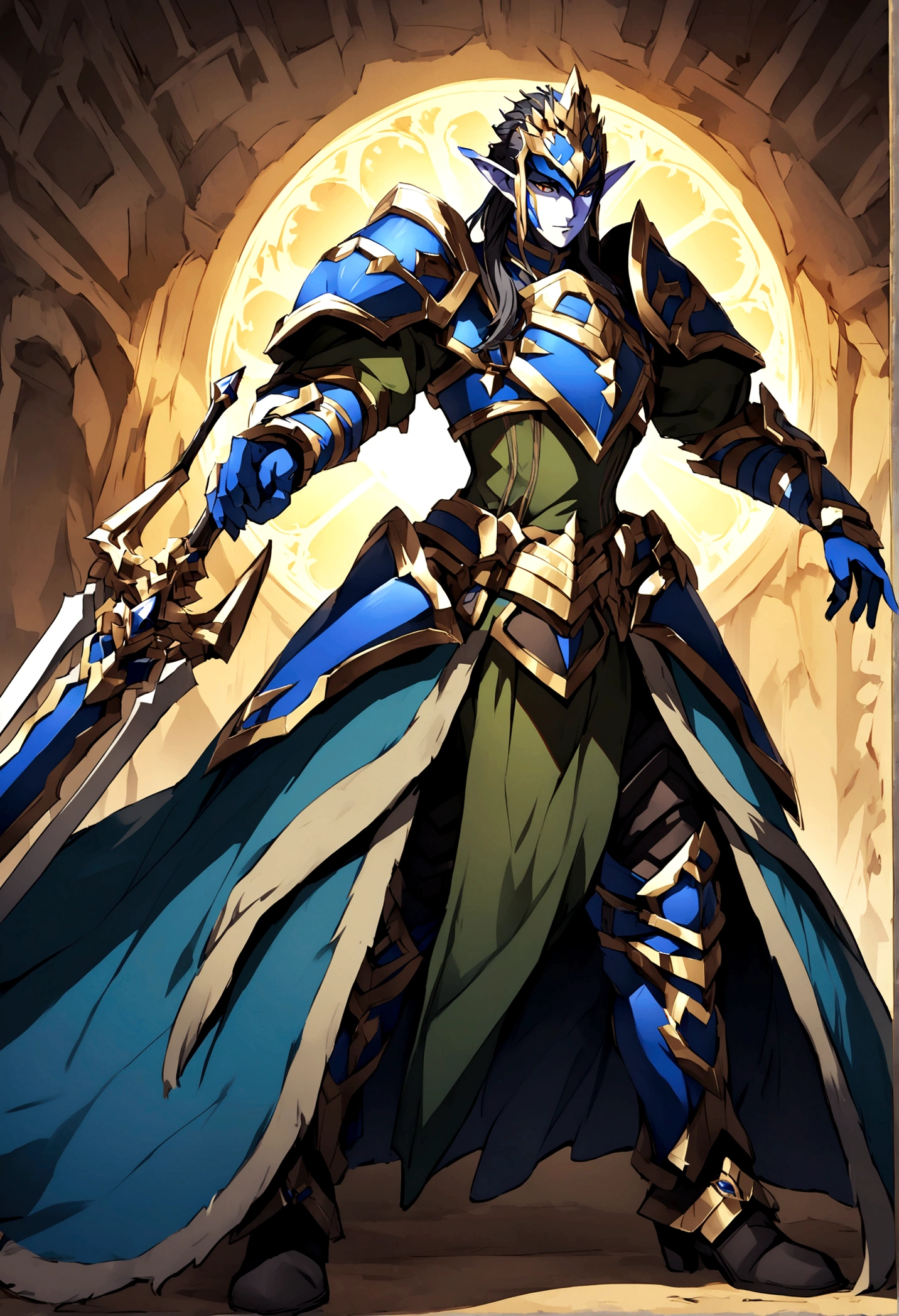 Create an image of a champion of norrath, dark elf, shadow knight