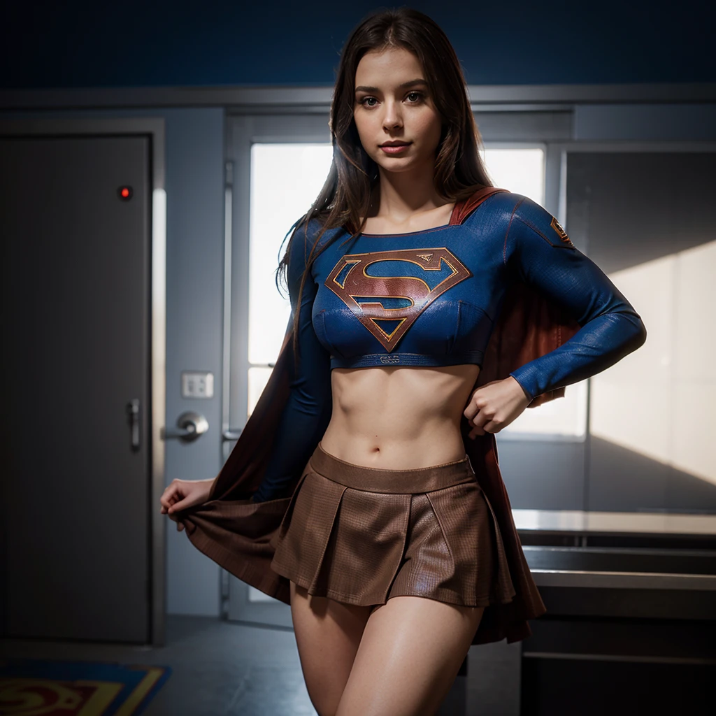 Supergirl in skirt with nice sexy body