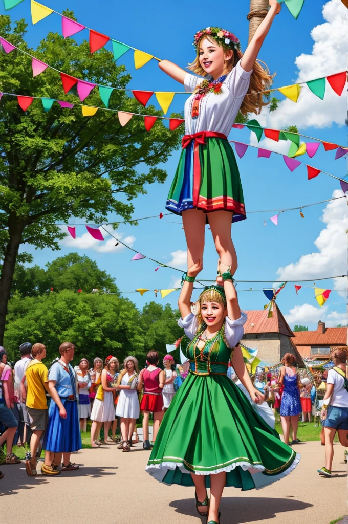 Midsummer celebration. maypole