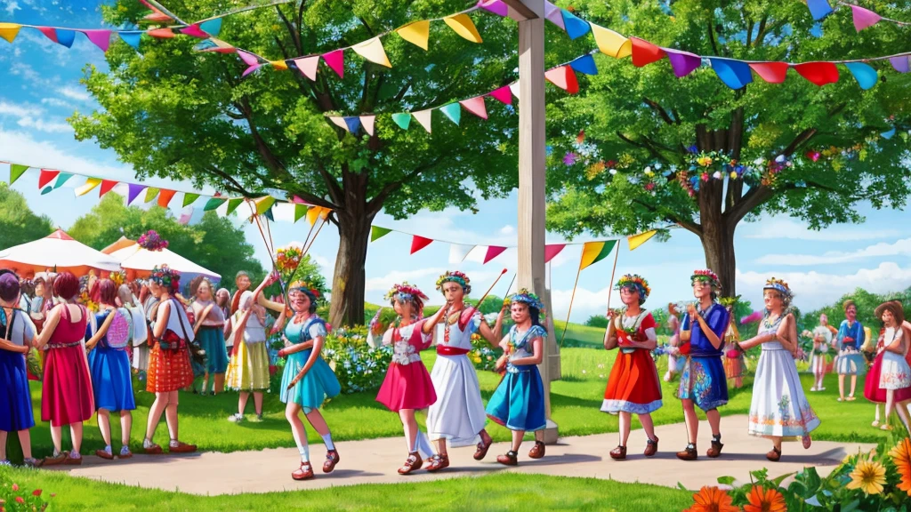 Midsummer celebration. maypole
