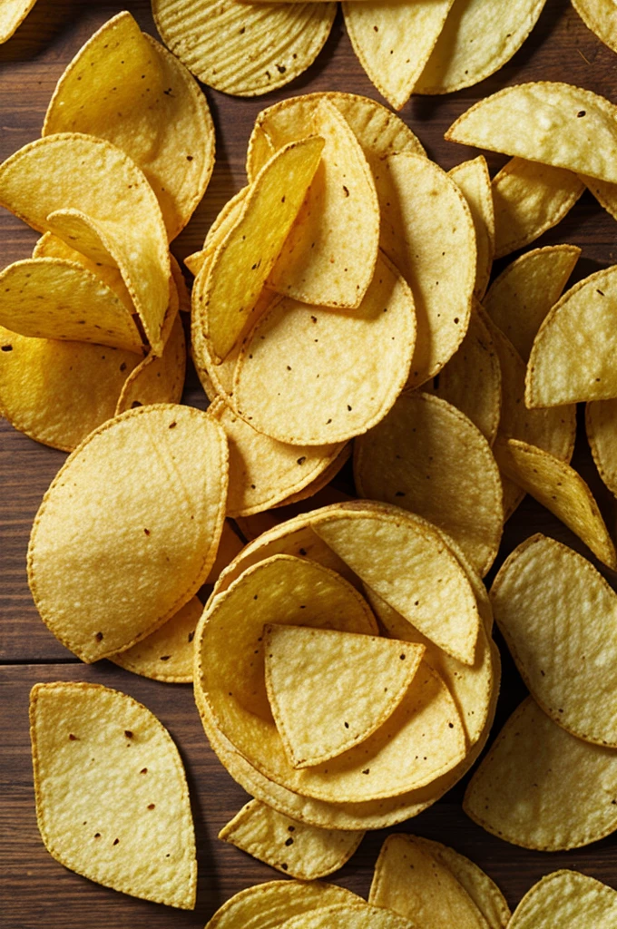 A open bag of chips upside-down