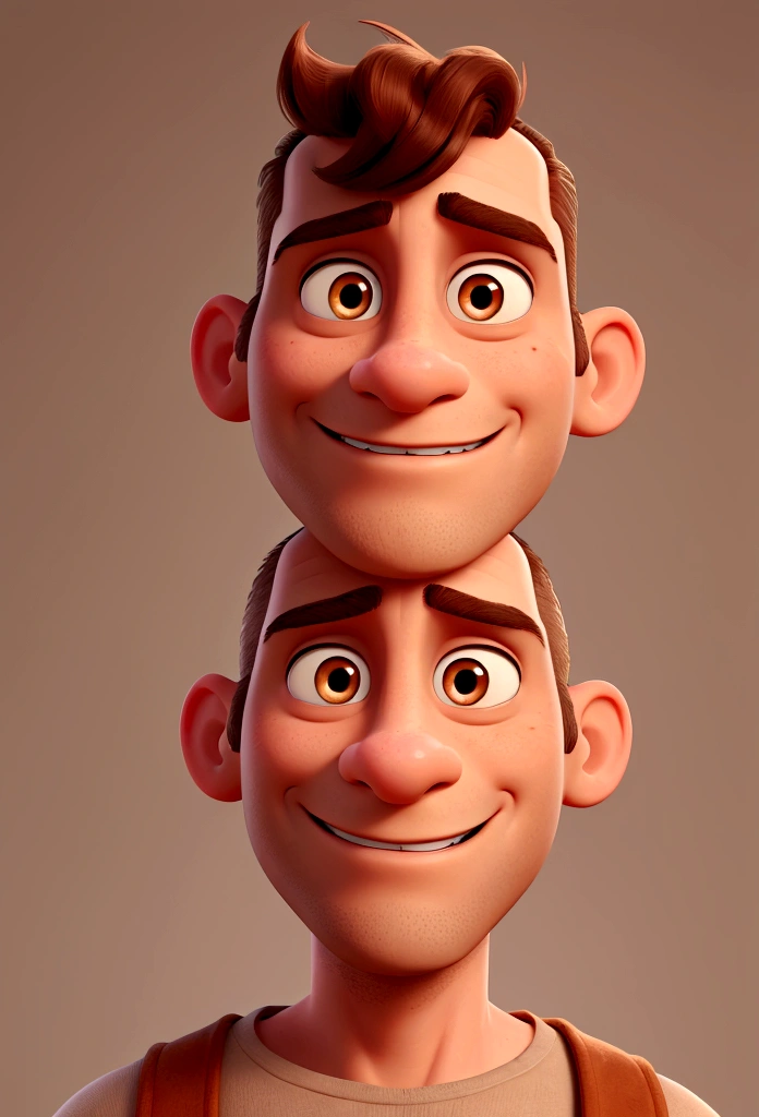 a man, middle aged, brown, hair shaved low, flat nose and thin mouth. lean. 3 fingers missing on right hand, Disney cartoon style