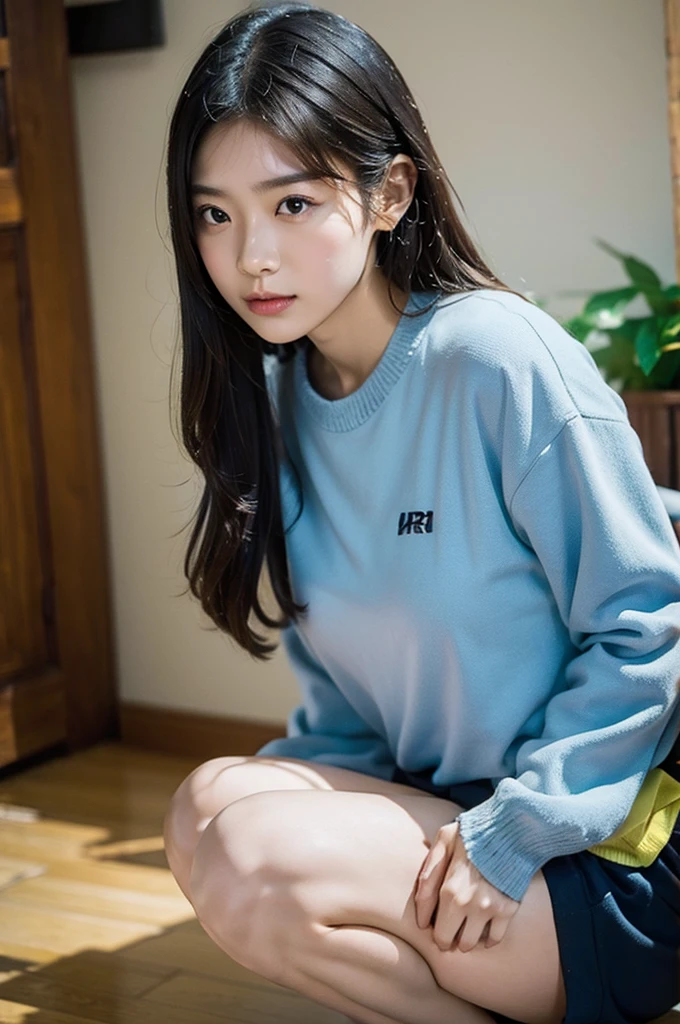 8K、Ultra Detail、フォトReal、Realistic and accurate depiction、Realistic and accurate human ???????、High resolution、Highest quality、Japanese、Real、The ultimate beautiful girl、Perfect figure、whole body、cute、ランダムでcuteヘアスタイル、Sportswear、Random color bloomers、A sporty beautiful girl wearing bloomers、 figure、13 years old、Gym suit