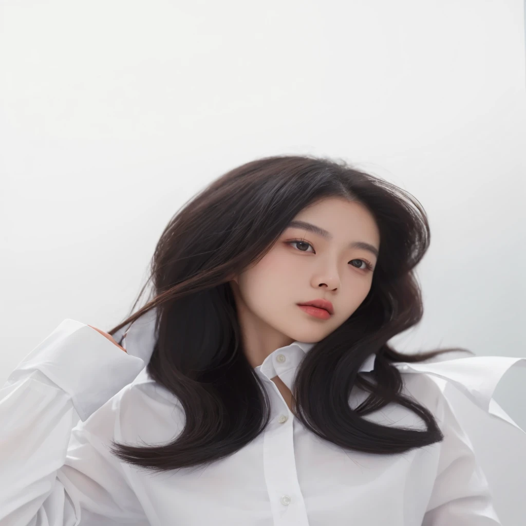 
Best Quality, 8k, Masterpiece, (Portrait: 1.3), (photo realistic:1.4), (hyper realistic:1.4), Sharp Focus, looking at viewer, (smoother lighting:1.1), (increase cinematic lighting quality:0.9), realistic lighting, backlighting, light on face, ray trace, (brightening light:1.2), (Increase quality:1.4), sharp detail, (best quality real texture skin:1.4), finely detailed eyes, black_eyes, finely detailed face, 25 year old Korean woman, (white formal_shirt:1.4), (Create an image maintaining the orig
