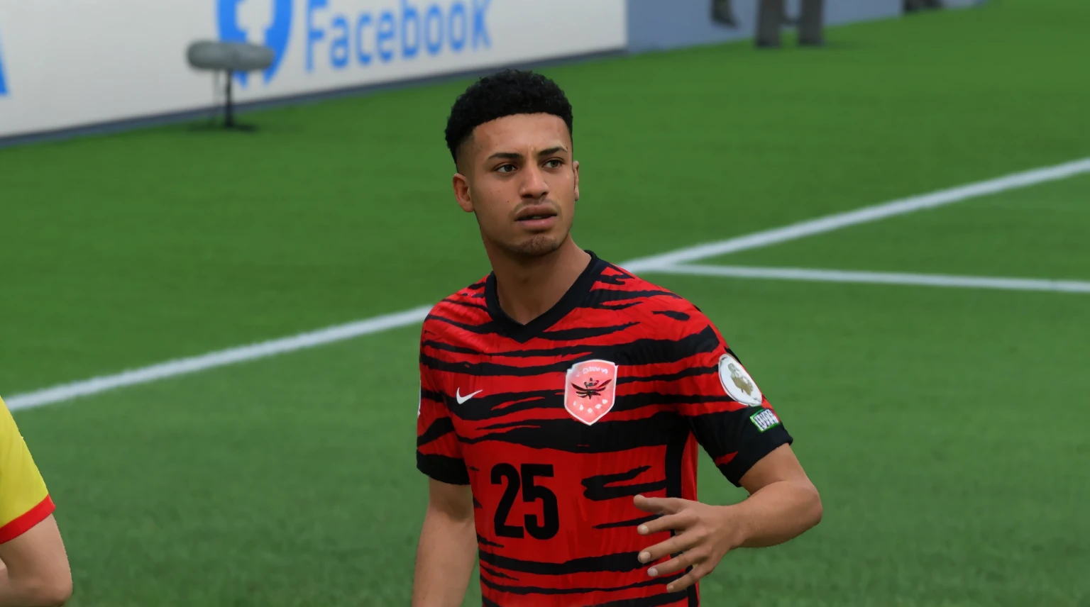 arafed soccer player in a red and black shirt standing on a field, mohamed chahin style, mohamed chahin, 8 k highly detailed ❤🔥 🔥 💀 🤖 🚀, inspired by Jan Asselijn, inspired by Juraj Julije Klović, with very highly detailed face, ssao 8 k, in style of tyler mitchell