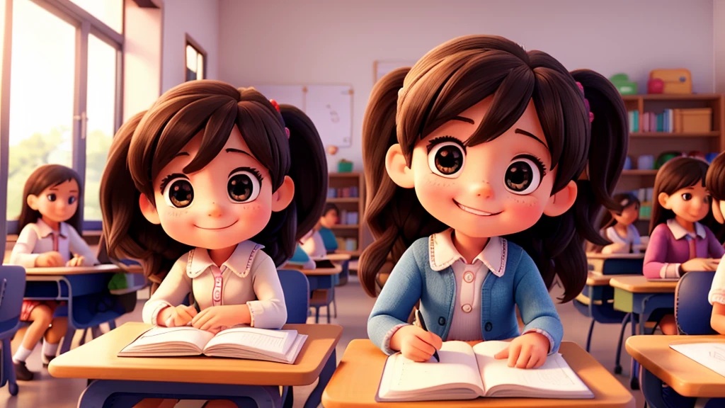 studying hard in the classroom,Happy faces