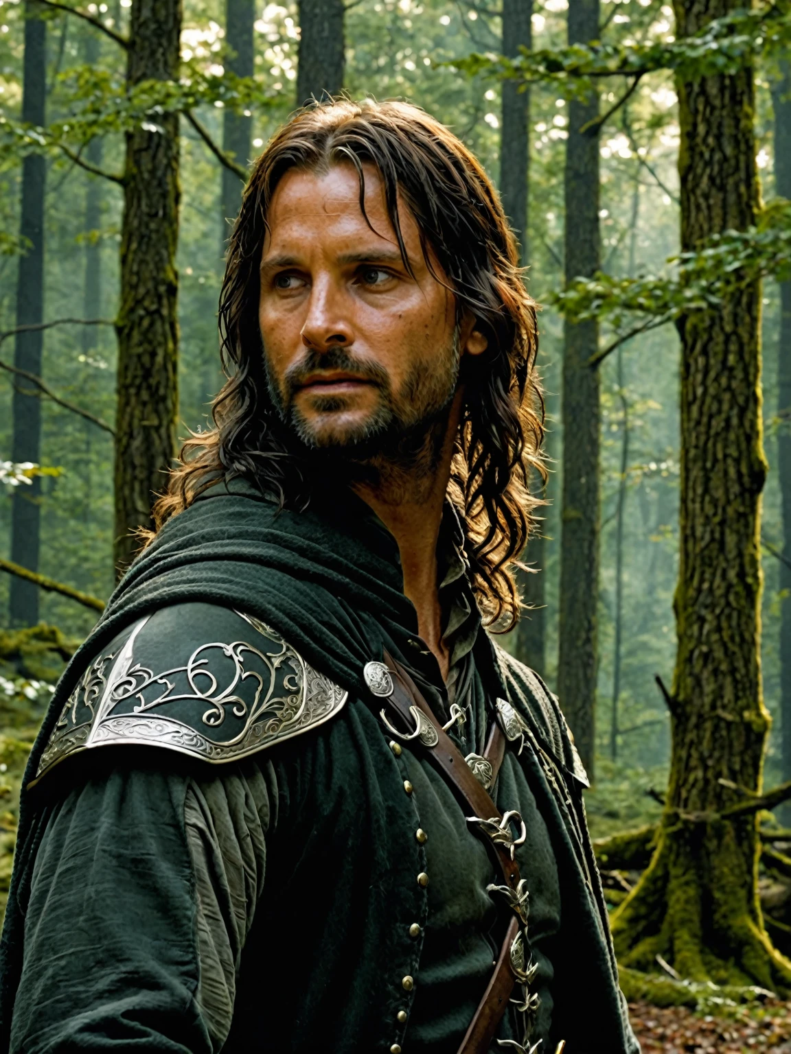 aragorn from the lords of the rings in the woods