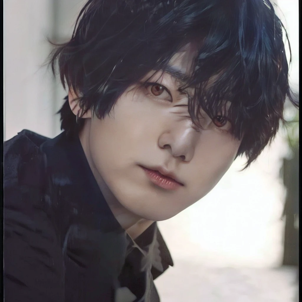 Arafed Asian man in a black jacket and tie posing for a photo, bts, fukaya yuichiro, tatsuyuki tanaka hd, jungkook, Sui Ishida com cabelo preto, hiro, cute japanese demon boy, Kousuke Oono, ((tatsuro yamashita)), koyoharu gotouge, yukito kishiro, inspired by Yamagata Hiro, Jeon Jungkook, Jungkook jeon from bts