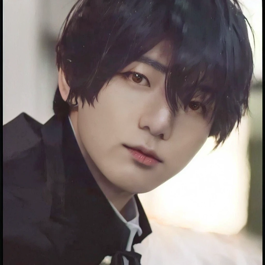 Arafed Asian man in a black jacket and tie posing for a photo, bts, fukaya yuichiro, tatsuyuki tanaka hd, jungkook, Sui Ishida com cabelo preto, hiro, cute japanese demon boy, Kousuke Oono, ((tatsuro yamashita)), koyoharu gotouge, yukito kishiro, inspired by Yamagata Hiro, Jeon Jungkook, Jungkook jeon from bts