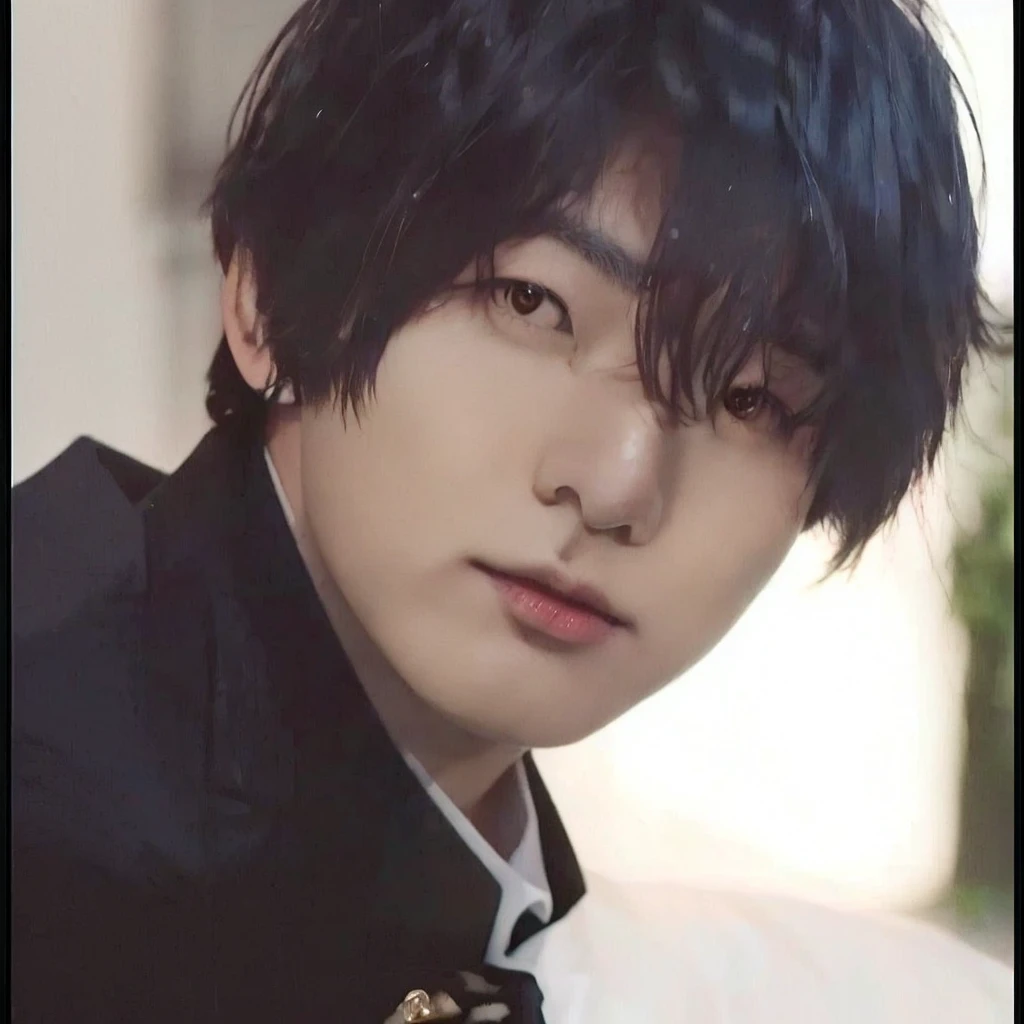 Arafed Asian man in a black jacket and tie posing for a photo, bts, fukaya yuichiro, tatsuyuki tanaka hd, jungkook, Sui Ishida com cabelo preto, hiro, cute japanese demon boy, Kousuke Oono, ((tatsuro yamashita)), koyoharu gotouge, yukito kishiro, inspired by Yamagata Hiro, Jeon Jungkook, Jungkook jeon from bts