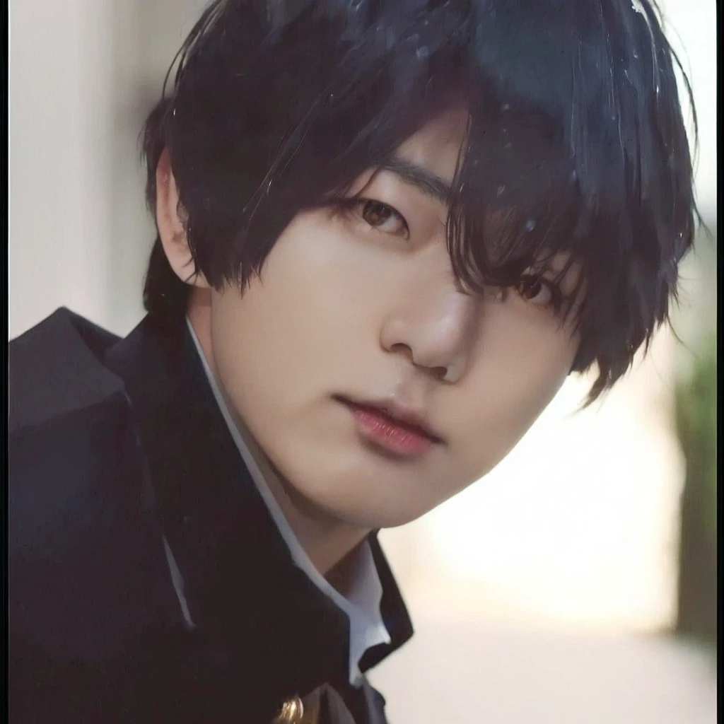 Arafed Asian man in a black jacket and tie posing for a photo, bts, fukaya yuichiro, tatsuyuki tanaka hd, jungkook, Sui Ishida com cabelo preto, hiro, cute japanese demon boy, Kousuke Oono, ((tatsuro yamashita)), koyoharu gotouge, yukito kishiro, inspired by Yamagata Hiro, Jeon Jungkook, Jungkook jeon from bts