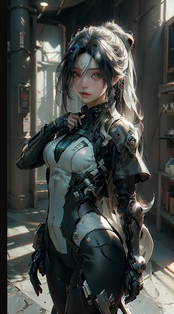 ((Best quality)), ((masterpiece)), (detailed:1.4), 3D, an image of a beautiful cyberpunk female,HDR (High Dynamic Range),Ray Tracing,NVIDIA RTX,Super-Resolution,Unreal 5,Subsurface scattering,PBR Texturing,Post-processing,Anisotropic Filtering,Depth-of-field,Maximum clarity and sharpness,Multi-layered textures,Albedo and Specular maps,Surface shading,Accurate simulation of light-material interaction,Perfect proportions,Octane Render,Two-tone lighting,Wide aperture,Low ISO,White balance,Rule of thirds,8K RAW,