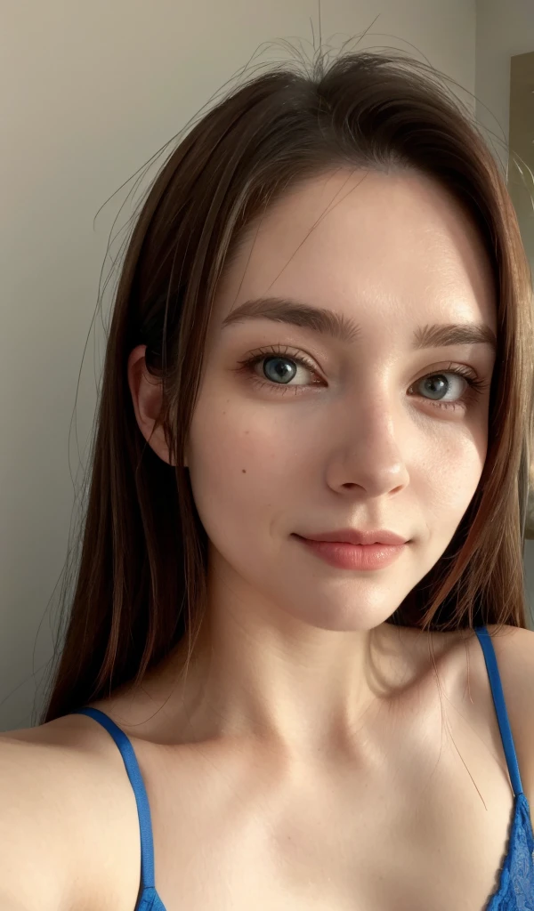 Close-up of a woman wearing a blue bra top taking a photo, Portrait of Sophie Mudd, 18-year-old, 非常にBeautiful Face, 2 4-year-old female model, Young woman taking a selfie, Very cute face, 19-year-old girl, Gorgeous young model, Gorgeous and attractive face, Perfect Face ), Very cute model, Beautiful Face