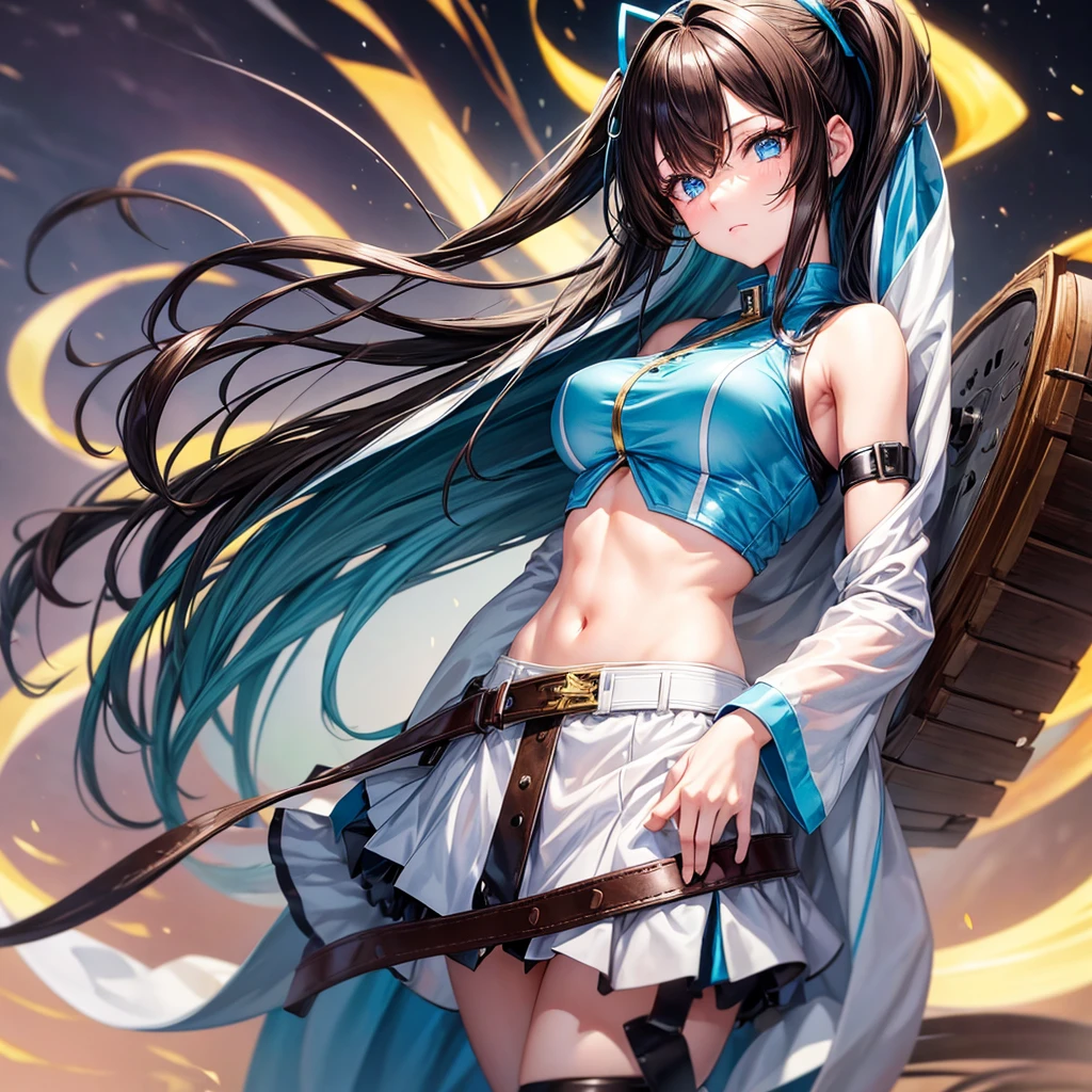 Nakano miku Girl with blue eyes, straight brown hair with a streak covering part of her left eye - Height: 165 cm - Weight: 51 kg - Bust: 89 cm - Belt: 56 cm - Hip: 83 cm