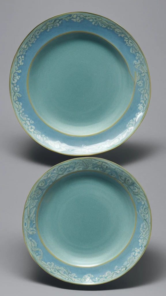 A blue-green porcelain piece
