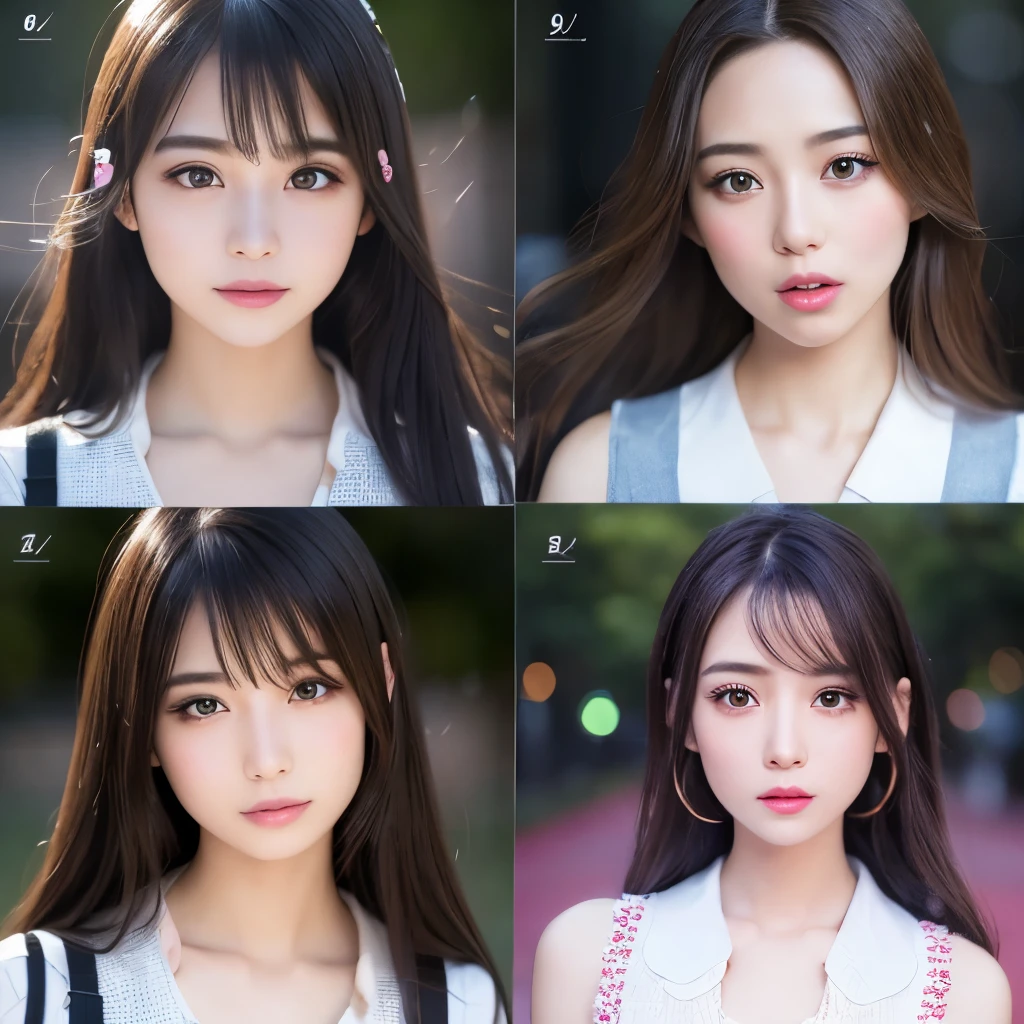 NSFW, 8k, High-level, absurd, masterpiece, best quality, primitive, very detailed CG, very detailed wallpaper, perfect lighting, Extremely detailed (((The personifying " AKB48 " as a ))), MysticSight, Tyndall effect, Tyndall scattering, Studio gray background with (many Dazzling RainbowColor particles BokeH:1.28), (RoundlyButts, ThighGap), (Exposed:0.4), (Assfocus with looking ahead), BREAK (NOGIZAKA face variations) Extremely Detailed very KAWAII face variations, perfect anatomy, Childish, captivating gaze, elaborate detailed Eyes with (sparkling highlights:1.28), long eyelashes、Glossy RED Lips with beautiful details, Coquettish tongue, Rosy cheeks, Radiant PearlSkin with clear transparency . { (Dynamic LifeLike expressions:1.4) | :d) }, (large eyes:-1) .