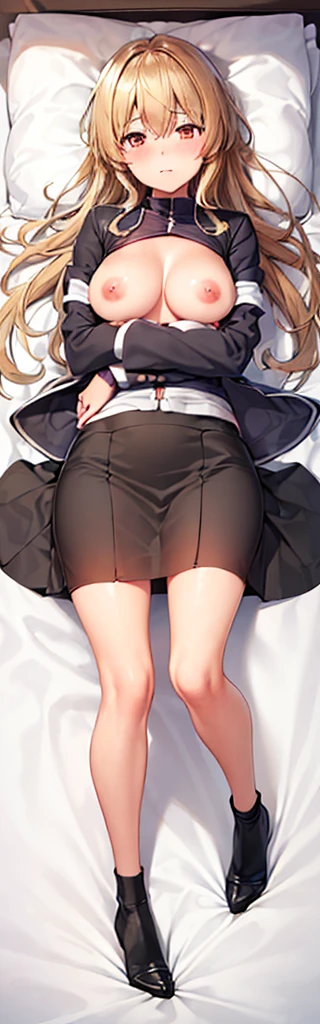 (Kirisame Marisa Skirt Rolled Up Jackets are allowed Lying down whole body Nipples Chest, arms folded blush whole bodyに精液) (Subjective From above)(background futon)