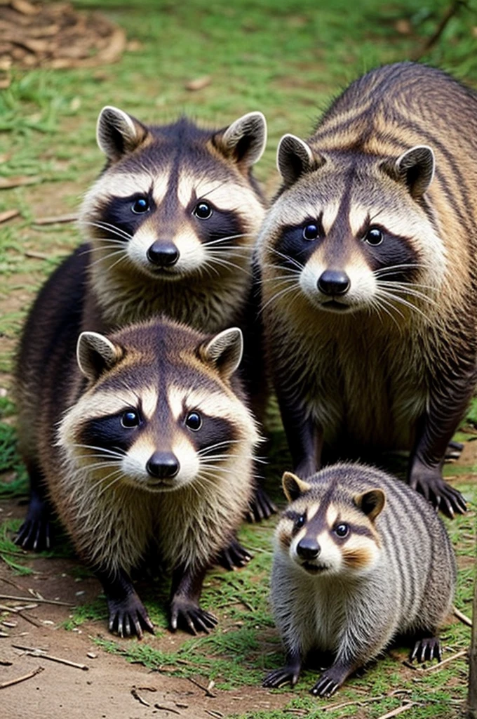 Cute drawing of a raccoon and a capybara being the best friends in the world