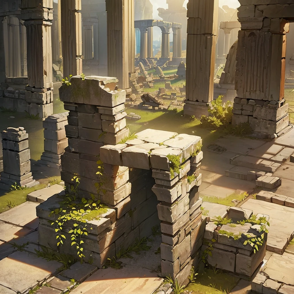 ((((No humans))))、Highest quality, Best Quality,((((Inside the ancient ruins、rock))))