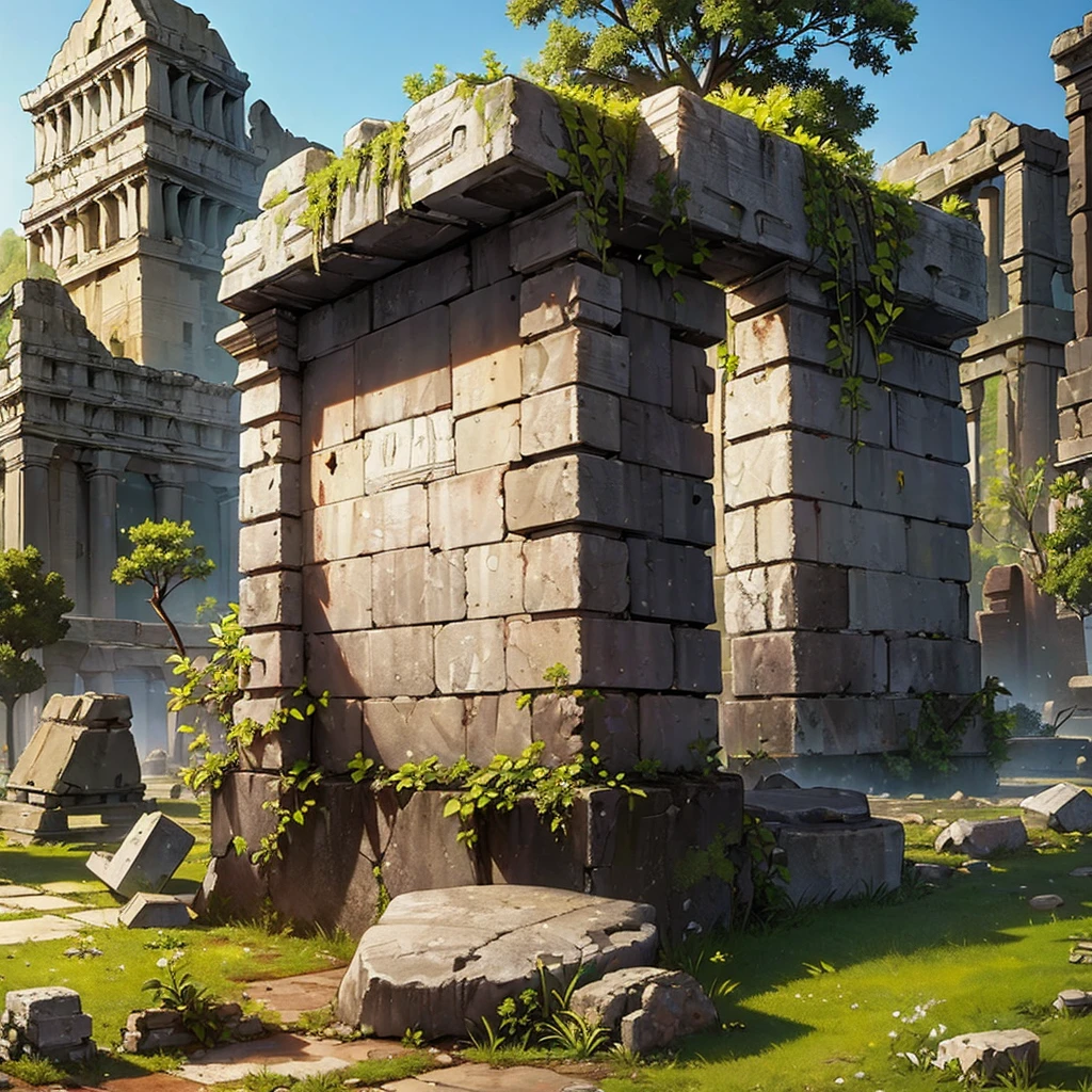 ((((No humans))))、Highest quality, Best Quality,((((Ancient Ruins Square、rock))))