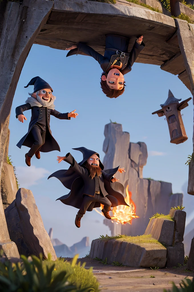the dark wizard falls into a vortex