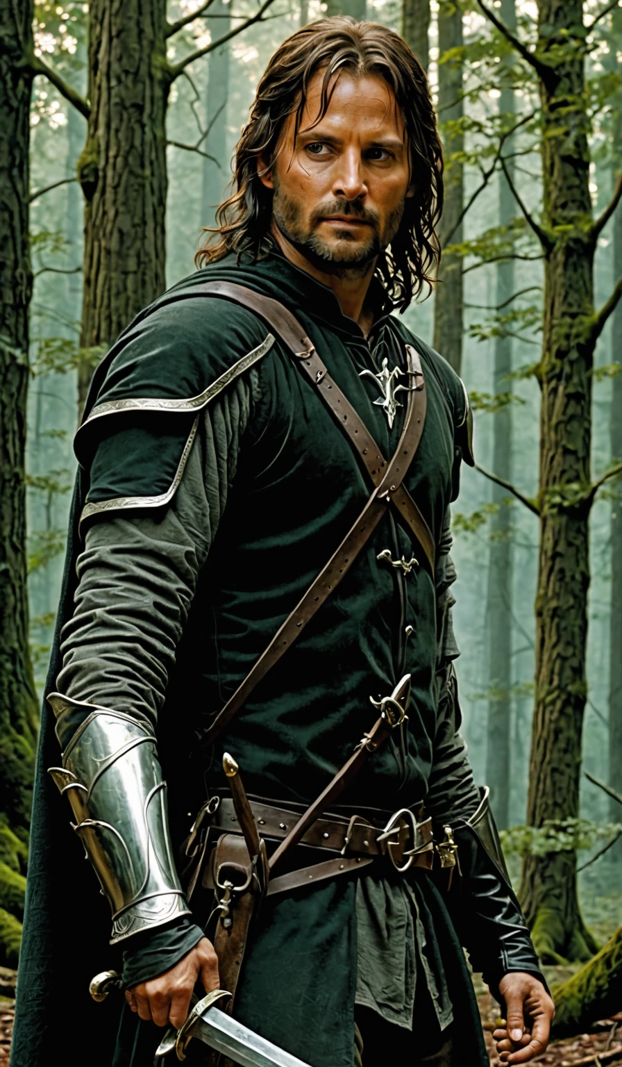 aragorn from the lords of the rings in the woods