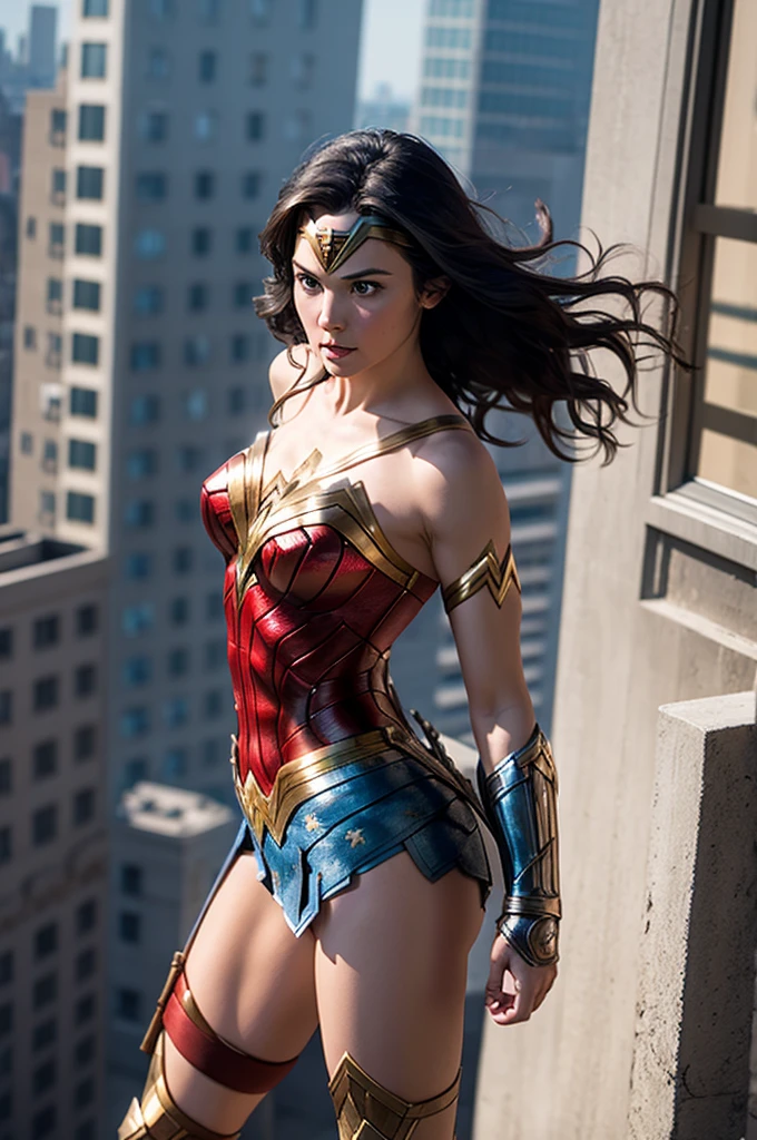 Wonder Woman in Sima from a Building
