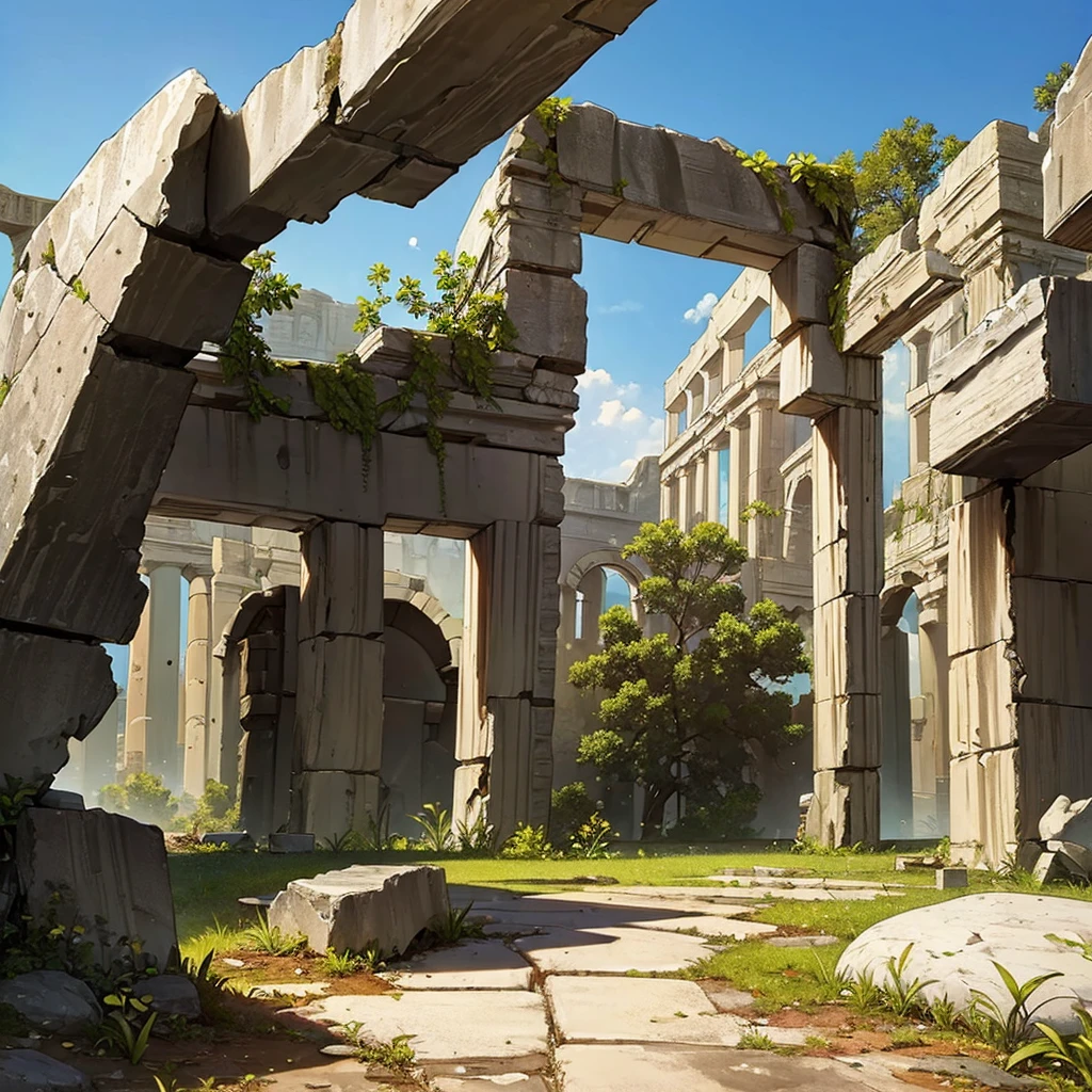 ((((No humans))))、Highest quality, Best Quality,((((Inside the ancient ruins、rock))))