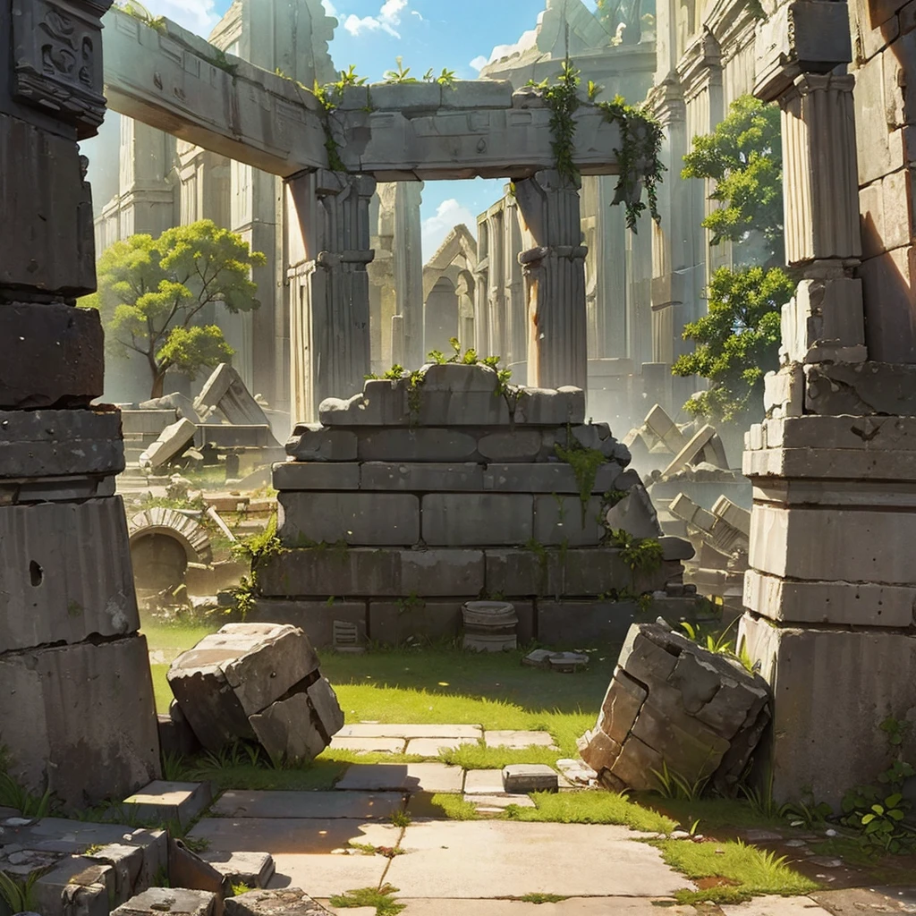((((No humans))))、Highest quality, Best Quality,((((Inside the ancient ruins、rock))))