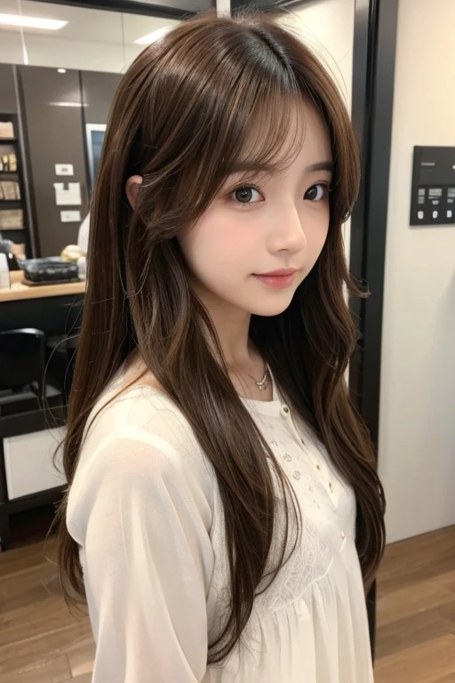 Long Hair、Brown Hair、Girlish' generation'Yuna、White T-shirt、Fluttering skirt、Stiletto heels、Big eyes、C Cup、Cute Nails、Natural Makeup、whole body、height: 168cm、Model Body Type、Have supplements、smile