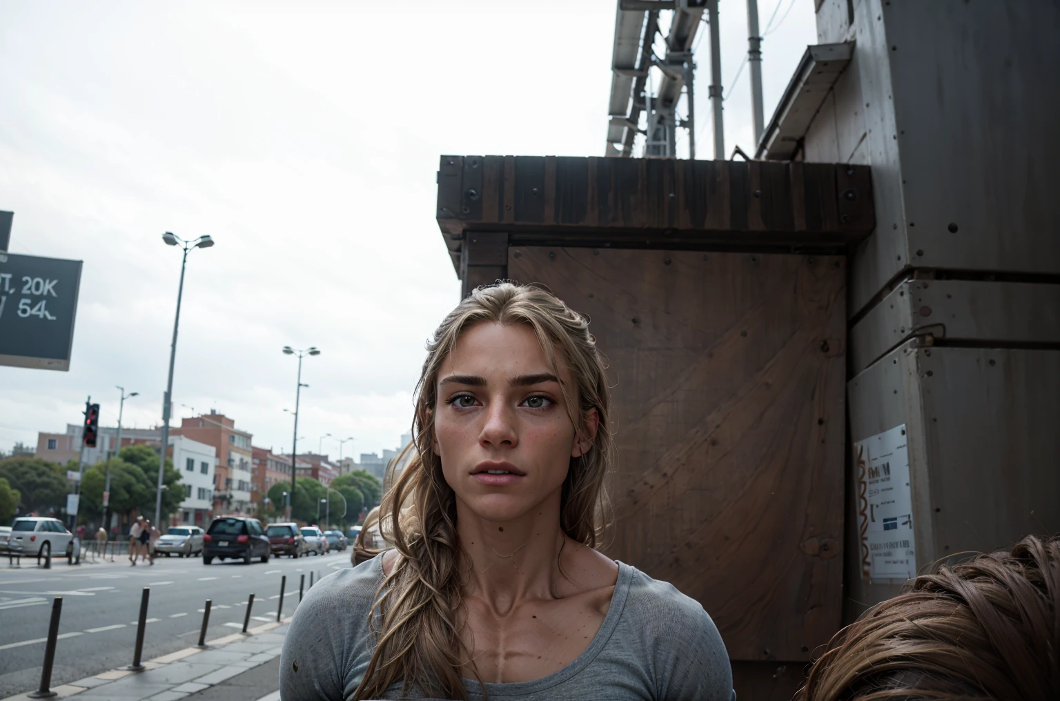 beautiful tan muscular girl, sixpack, ripped abs, veins, biceps, blonde long hair, teen, sexy, muscular legs, shorts, (best quality,4k,8k,highres,masterpiece:1.2),ultra-detailed,(realistic,photorealistic,photo-realistic:1.37), portrait, concept art, biceps muscle, jeans shorts, sports-bra