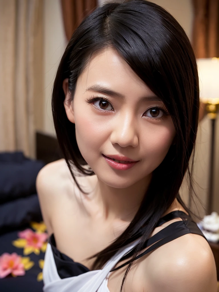 1girl, chinese woman, beautiful detailed eyes, beautiful detailed lips, extremely detailed face, long eyelashes, sleeping on bed, bedroom, elegant dress, delicate features, serene expression, soft lighting, warm color tones, high quality, masterpiece, photorealistic, ultra-detailed, 8k, cinematic lighting