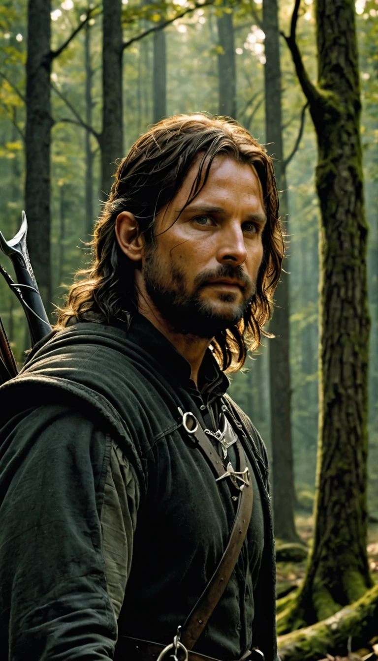 aragorn from the lords of the rings in the woods