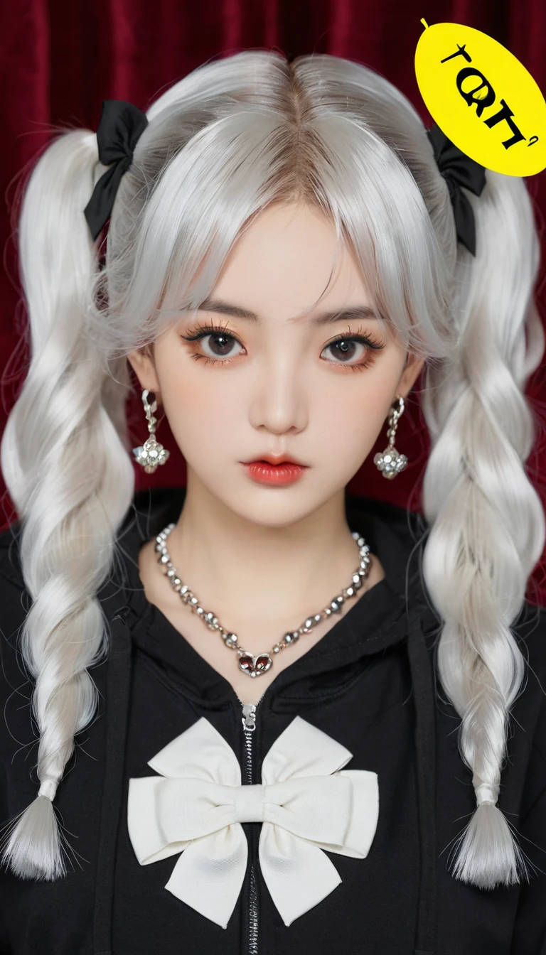 , Colossal, Twin Tails, Silver Hair, Hoodie, Vintage Gothic, Pose, Cute, Face Up, High Quality, Necklace, Ring, Bracelet, Earrings