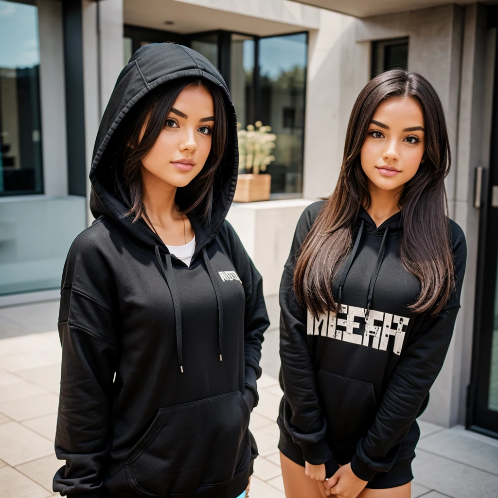 Minecraft character wearing black hoodie