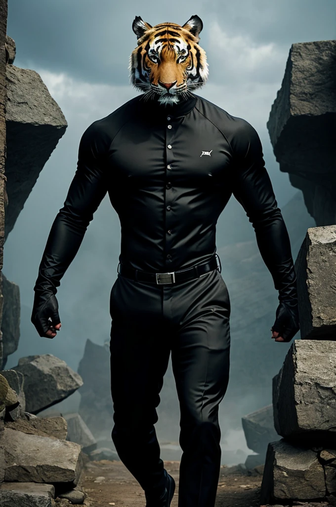 Tiger Man Black Suit Mythical 
