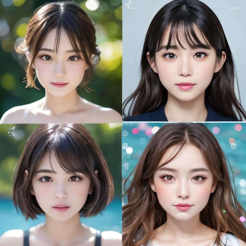 NSFW, 8k, High-level, absurd, masterpiece, best quality, primitive, very detailed CG, very detailed wallpaper, perfect lighting, Extremely detailed (((The personifying " アーティスティックスイミング " as a Little Girl))), MysticSight, Tyndall effect, Tyndall scattering, Studio gray background with (many Dazzling RainbowColor particles BokeH:1.28), (RoundlyButts, ThighGap), (Exposed:0.4), (Assfocus with looking ahead), BREAK (NOGIZAKA face variations) Extremely Detailed very KAWAII face variations, perfect anatomy, Childish, captivating gaze, elaborate detailed Eyes with (sparkling highlights:1.28), long eyelashes、Glossy RED Lips with beautiful details, Coquettish tongue, Rosy cheeks, Radiant PearlSkin with clear transparency . { (Dynamic LifeLike expressions:1.4) | :d) }, (large eyes:-1) .