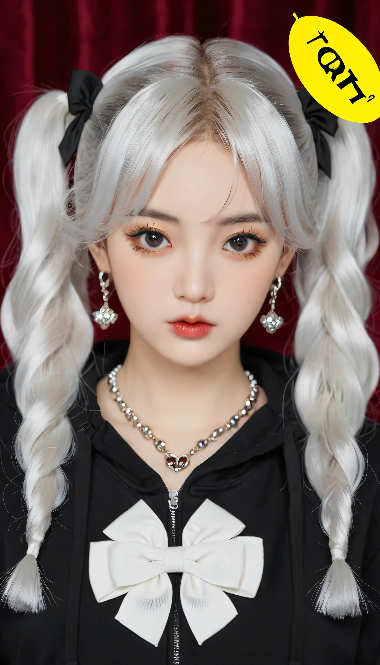 , Colossal, Twin Tails, Silver Hair, Hoodie, Vintage Gothic, Pose, Cute, Face Up, High Quality, Necklace, Ring, Bracelet, Earrings