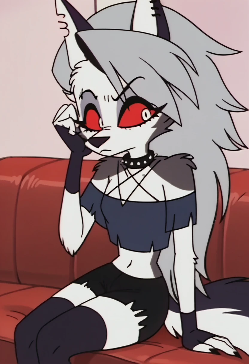 score_9, score_8_up, BREAK, source_anime, (1girl, solo), uncensored, perfect body, slim, thigh highs, fingerless gloves,
anthro, furry, (bored, crop top, shorts, sitting:1.2),
Loona \(Helluva Boss\), ,masterpiece, drgbls1, anime screencap