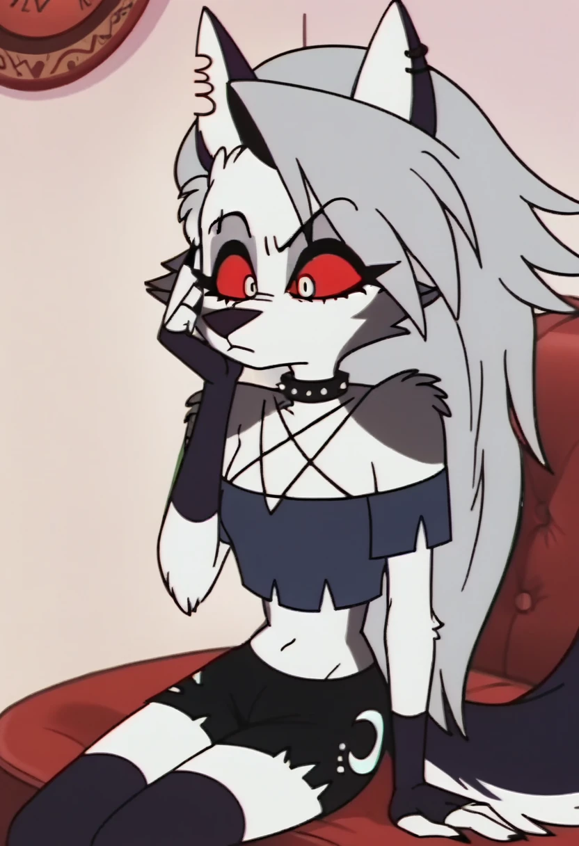 score_9, score_8_up, BREAK, source_anime, (1girl, solo), uncensored, perfect body, slim, thigh highs, fingerless gloves,
anthro, furry, (bored, crop top, shorts, sitting:1.2),
Loona \(Helluva Boss\), ,masterpiece, drgbls1, anime screencap