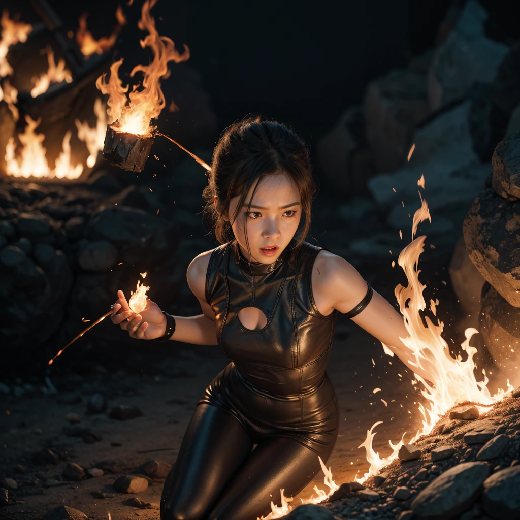 I want an HD image of an Android on fire
