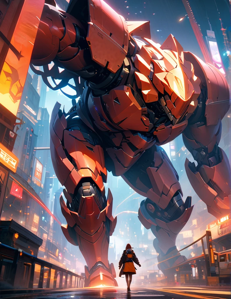 quality(8k wallpaper of extremely detailed CG unit, masterpiece, hight resolution, top-quality, top-quality ,hyper realisitic, digitial painting,increase the resolution,RAW photos,best qualtiy,highly detailed,the wallpaper),BREAK,8K, Gigantic skeleton walking, night city, cityscape, messy armor
